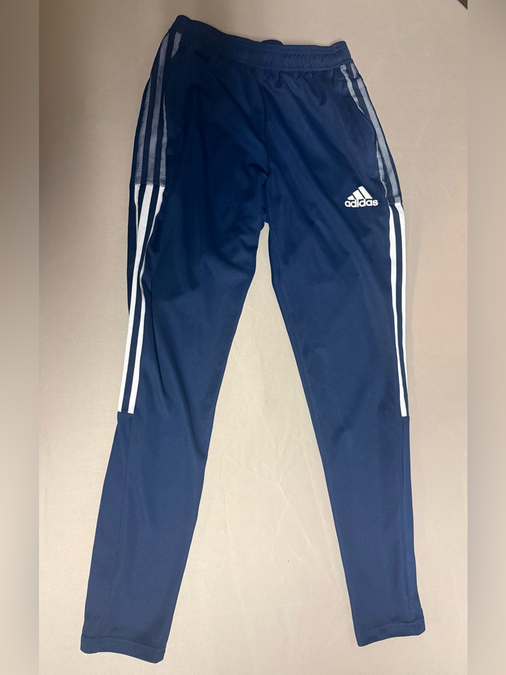 adidas Navy and White Jogger Pants Men’s Size S